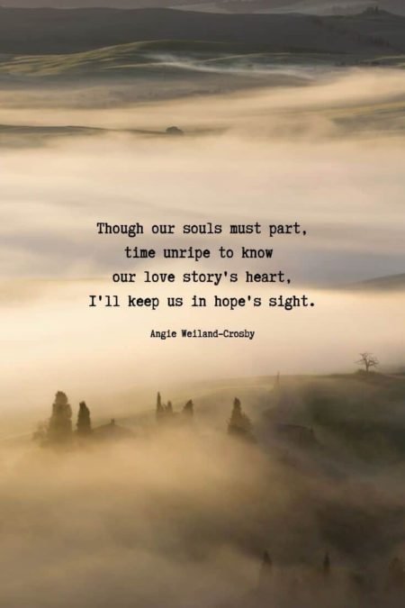 love and heartache quotes | love quotes | a picture of nature with fog, mountains, and trees...