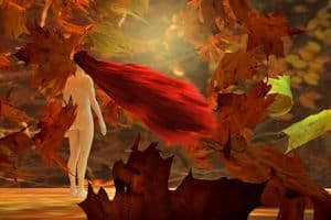 fantasy art of a beautiful woman in autumn...fall poetry