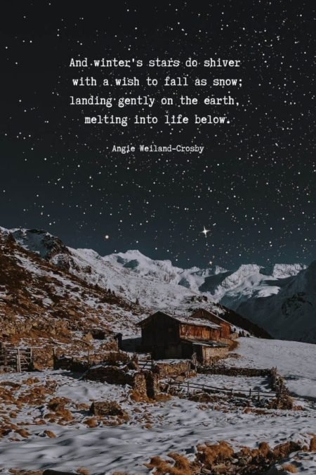 beautiful winter quote with a starry night and snowy landscape...nature photography, Eberhard Grossgasteiger...