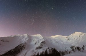 snowy mountains and stars...nature photography by Eberhard Grossgasteiger