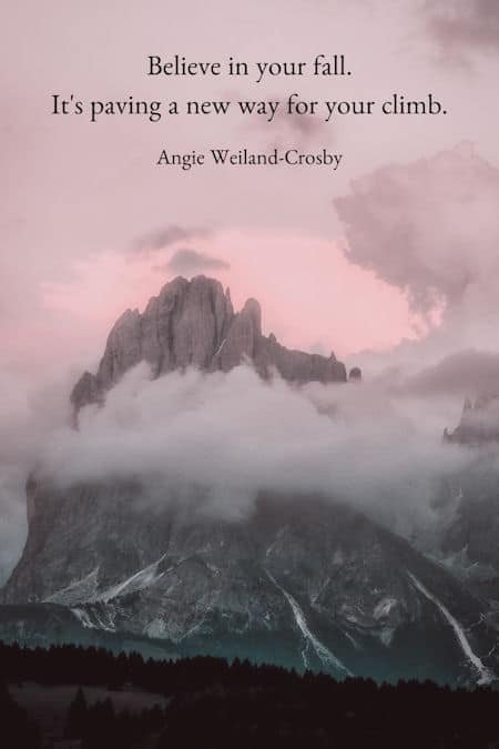 inspirational growth quote with a moody nature mountain | photo by Eberhard Grossgasteiger