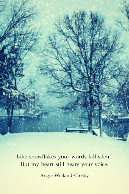 snow quote with a beautiful winter setting | photo by Angie Weiland-Crosby