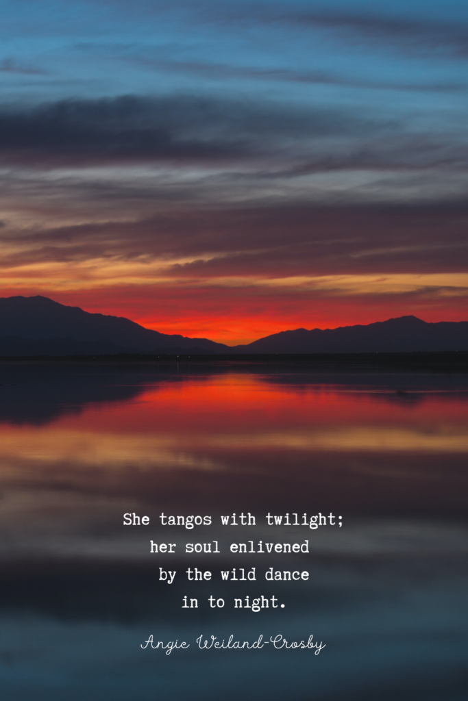 nature girl quote with a sunset and reflection on water | Photo by Kyle Glenn