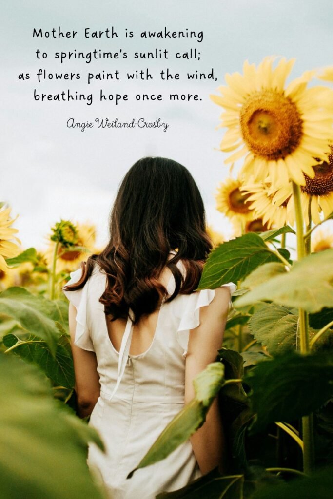 Nature Photography of a woman in a sunflower field by Anthony Tran